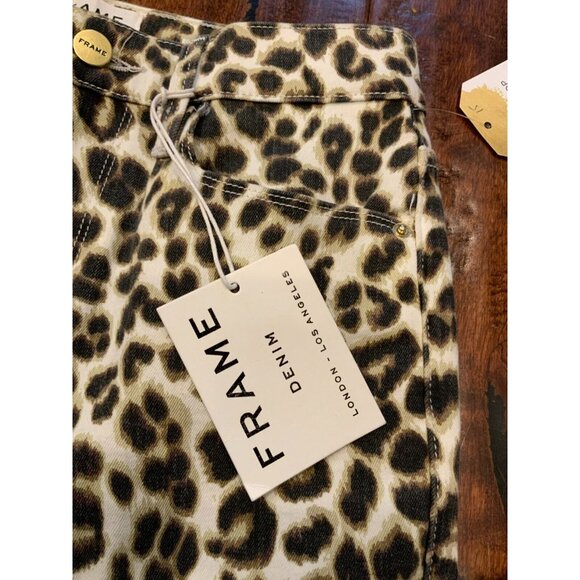 Frame Brown Leopard Print "Ali High Rise Cigarette" Skinny Jeans, Size 26, NWT! - Picture 3 of 8